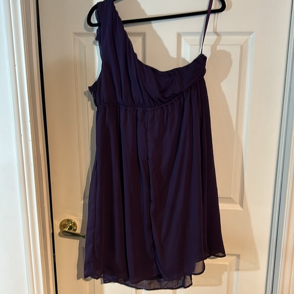 NWT Ladies size XXL Merona purple chiffon one-shoulder Dress - Picture 3 of 11